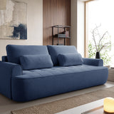 Home Collective Sofa Couch Schlafsofa ausziehbar inkl. Bettkasten Schlafcouch Gästebett 250 cm | weicher Velours & Easy Clean | Wohnzimmer Sofa quadratische Steppung | inkl. Kissen