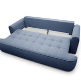 Home Collective Sofa Couch Schlafsofa ausziehbar inkl. Bettkasten Schlafcouch Gästebett 250 cm | weicher Velours & Easy Clean | Wohnzimmer Sofa quadratische Steppung | inkl. Kissen