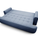 Home Collective Sofa Couch Schlafsofa ausziehbar inkl. Bettkasten Schlafcouch Gästebett 250 cm | weicher Velours & Easy Clean | Wohnzimmer Sofa quadratische Steppung | inkl. Kissen