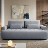 Home Collective Sofa Couch Schlafsofa ausziehbar inkl. Bettkasten Schlafcouch Gästebett 250 cm | weicher Velours & Easy Clean | Wohnzimmer Sofa quadratische Steppung | inkl. Kissen