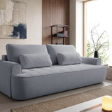 Home Collective Sofa Couch Schlafsofa ausziehbar inkl. Bettkasten Schlafcouch Gästebett 250 cm | weicher Velours & Easy Clean | Wohnzimmer Sofa quadratische Steppung | inkl. Kissen