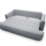Home Collective Sofa Couch Schlafsofa ausziehbar inkl. Bettkasten Schlafcouch Gästebett 250 cm | weicher Velours & Easy Clean | Wohnzimmer Sofa quadratische Steppung | inkl. Kissen