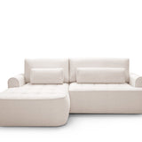Home Collective Ecksofa Sofa Couch Wohnlandschaft ausziehbar inkl. Bettkasten Schlafsofa Gästebett 260x165 cm | weicher Velours & Easy Clean | Wohnzimmer Sofa L-Form | inkl. Kissen