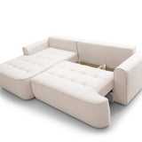 Home Collective Ecksofa Sofa Couch Wohnlandschaft ausziehbar inkl. Bettkasten Schlafsofa Gästebett 260x165 cm | weicher Velours & Easy Clean | Wohnzimmer Sofa L-Form | inkl. Kissen