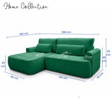 Home Collective Ecksofa Sofa Couch Wohnlandschaft ausziehbar inkl. Bettkasten Schlafsofa Gästebett 260x165 cm | weicher Velours & Easy Clean | Wohnzimmer Sofa L-Form | inkl. Kissen