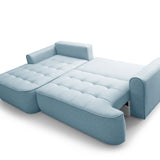 Home Collective Ecksofa Sofa Couch Wohnlandschaft ausziehbar inkl. Bettkasten Schlafsofa Gästebett 260x165 cm | weicher Velours & Easy Clean | Wohnzimmer Sofa L-Form | inkl. Kissen