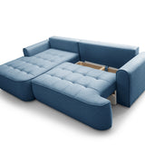 Home Collective Ecksofa Sofa Couch Wohnlandschaft ausziehbar inkl. Bettkasten Schlafsofa Gästebett 260x165 cm | weicher Velours & Easy Clean | Wohnzimmer Sofa L-Form | inkl. Kissen