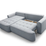 Home Collective Ecksofa Sofa Couch Wohnlandschaft ausziehbar inkl. Bettkasten Schlafsofa Gästebett 260x165 cm | weicher Velours & Easy Clean | Wohnzimmer Sofa L-Form | inkl. Kissen