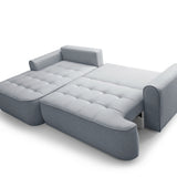 Home Collective Ecksofa Sofa Couch Wohnlandschaft ausziehbar inkl. Bettkasten Schlafsofa Gästebett 260x165 cm | weicher Velours & Easy Clean | Wohnzimmer Sofa L-Form | inkl. Kissen