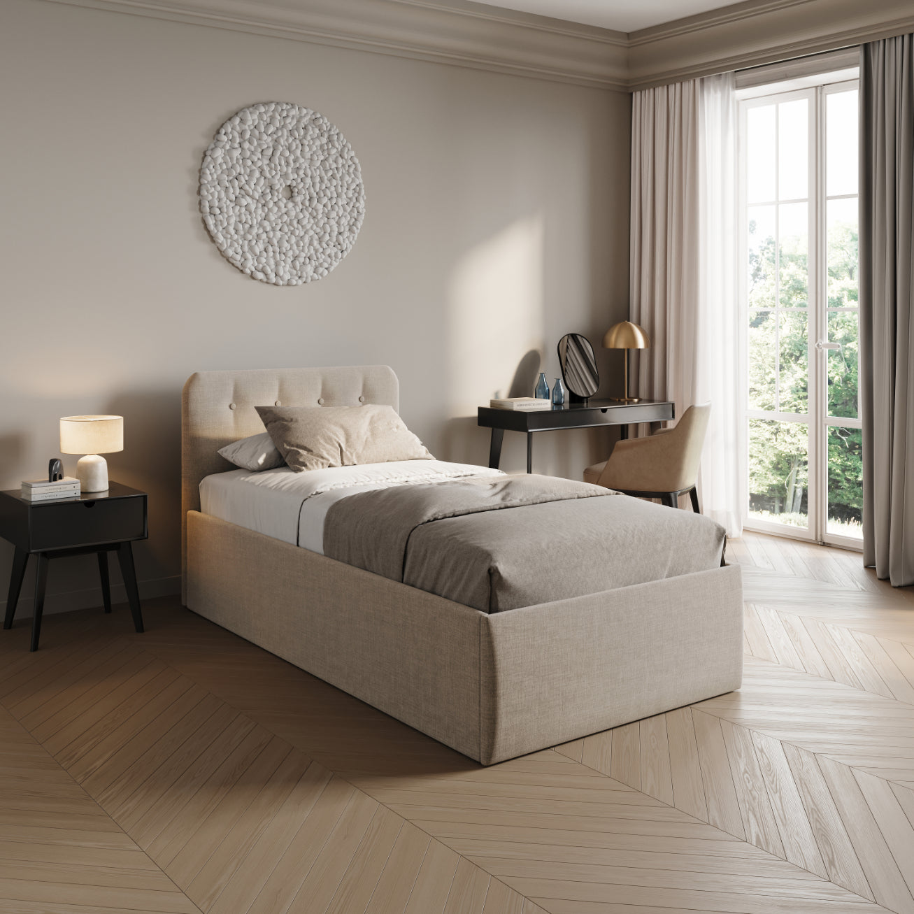 Home Collective Polsterbett 100x200 | 120x200 | 140x200 | 160x200 | 180x200 | 200x200 Doppelbett Bett mit verstellbarem Lattenrost & Stauraum