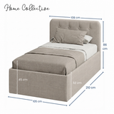 Home Collective Polsterbett 100x200 | 120x200 | 140x200 | 160x200 | 180x200 | 200x200 Doppelbett Bett mit verstellbarem Lattenrost & Stauraum