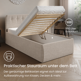 Home Collective Polsterbett 100x200 | 120x200 | 140x200 | 160x200 | 180x200 | 200x200 Doppelbett Bett mit verstellbarem Lattenrost & Stauraum