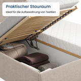 Home Collective Polsterbett 100x200 | 120x200 | 140x200 | 160x200 | 180x200 | 200x200 Doppelbett Bett mit verstellbarem Lattenrost & Stauraum