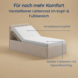 Home Collective Polsterbett 100x200 | 120x200 | 140x200 | 160x200 | 180x200 | 200x200 Doppelbett Bett mit verstellbarem Lattenrost & Stauraum