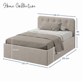 Home Collective Polsterbett 100x200 | 120x200 | 140x200 | 160x200 | 180x200 | 200x200 Doppelbett Bett mit verstellbarem Lattenrost & Stauraum