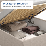 Home Collective Polsterbett 100x200 | 120x200 | 140x200 | 160x200 | 180x200 | 200x200 Doppelbett Bett mit verstellbarem Lattenrost & Stauraum