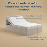 Home Collective Polsterbett 100x200 | 120x200 | 140x200 | 160x200 | 180x200 | 200x200 Doppelbett Bett mit verstellbarem Lattenrost & Stauraum