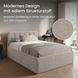 Home Collective Polsterbett 100x200 | 120x200 | 140x200 | 160x200 | 180x200 | 200x200 Doppelbett Bett mit verstellbarem Lattenrost & Stauraum