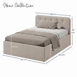 Home Collective Polsterbett 100x200 | 120x200 | 140x200 | 160x200 | 180x200 | 200x200 Doppelbett Bett mit verstellbarem Lattenrost & Stauraum