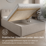 Home Collective Polsterbett 100x200 | 120x200 | 140x200 | 160x200 | 180x200 | 200x200 Doppelbett Bett mit verstellbarem Lattenrost & Stauraum