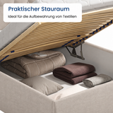 Home Collective Polsterbett 100x200 | 120x200 | 140x200 | 160x200 | 180x200 | 200x200 Doppelbett Bett mit verstellbarem Lattenrost & Stauraum