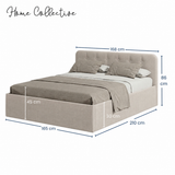 Home Collective Polsterbett 100x200 | 120x200 | 140x200 | 160x200 | 180x200 | 200x200 Doppelbett Bett mit verstellbarem Lattenrost & Stauraum
