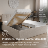 Home Collective Polsterbett 100x200 | 120x200 | 140x200 | 160x200 | 180x200 | 200x200 Doppelbett Bett mit verstellbarem Lattenrost & Stauraum