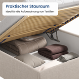 Home Collective Polsterbett 100x200 | 120x200 | 140x200 | 160x200 | 180x200 | 200x200 Doppelbett Bett mit verstellbarem Lattenrost & Stauraum
