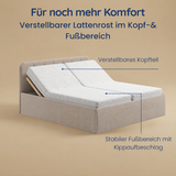 Home Collective Polsterbett 100x200 | 120x200 | 140x200 | 160x200 | 180x200 | 200x200 Doppelbett Bett mit verstellbarem Lattenrost & Stauraum