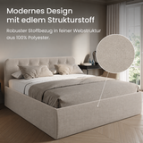 Home Collective Polsterbett 100x200 | 120x200 | 140x200 | 160x200 | 180x200 | 200x200 Doppelbett Bett mit verstellbarem Lattenrost & Stauraum