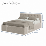 Home Collective Polsterbett 100x200 | 120x200 | 140x200 | 160x200 | 180x200 | 200x200 Doppelbett Bett mit verstellbarem Lattenrost & Stauraum