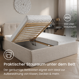 Home Collective Polsterbett 100x200 | 120x200 | 140x200 | 160x200 | 180x200 | 200x200 Doppelbett Bett mit verstellbarem Lattenrost & Stauraum