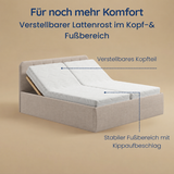 Home Collective Polsterbett 100x200 | 120x200 | 140x200 | 160x200 | 180x200 | 200x200 Doppelbett Bett mit verstellbarem Lattenrost & Stauraum