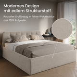 Home Collective Polsterbett 100x200 | 120x200 | 140x200 | 160x200 | 180x200 | 200x200 Doppelbett Bett mit verstellbarem Lattenrost & Stauraum
