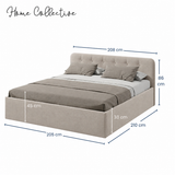 Home Collective Polsterbett 100x200 | 120x200 | 140x200 | 160x200 | 180x200 | 200x200 Doppelbett Bett mit verstellbarem Lattenrost & Stauraum