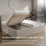 Home Collective Polsterbett 100x200 | 120x200 | 140x200 | 160x200 | 180x200 | 200x200 Doppelbett Bett mit verstellbarem Lattenrost & Stauraum