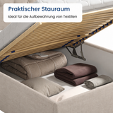 Home Collective Polsterbett 100x200 | 120x200 | 140x200 | 160x200 | 180x200 | 200x200 Doppelbett Bett mit verstellbarem Lattenrost & Stauraum