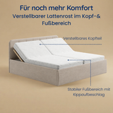 Home Collective Polsterbett 100x200 | 120x200 | 140x200 | 160x200 | 180x200 | 200x200 Doppelbett Bett mit verstellbarem Lattenrost & Stauraum