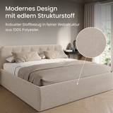 Home Collective Polsterbett 100x200 | 120x200 | 140x200 | 160x200 | 180x200 | 200x200 Doppelbett Bett mit verstellbarem Lattenrost & Stauraum