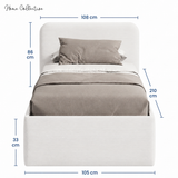 Home Collective Polsterbett Doppelbett Bett mit verstellbarem Lattenrost & Stauraum, wählbare Matratze (Federkern H2 / Kaltschaum H3) viele Größen verfügbar Kordstoff