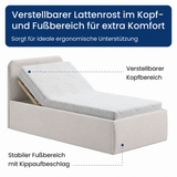 Home Collective Polsterbett Doppelbett Bett mit verstellbarem Lattenrost & Stauraum, wählbare Matratze (Federkern H2 / Kaltschaum H3) viele Größen verfügbar Kordstoff