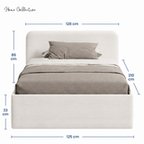 Home Collective Polsterbett Doppelbett Bett mit verstellbarem Lattenrost & Stauraum, wählbare Matratze (Federkern H2 / Kaltschaum H3) viele Größen verfügbar Kordstoff