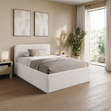 Home Collective Polsterbett Doppelbett Bett mit verstellbarem Lattenrost & Stauraum, wählbare Matratze (Federkern H2 / Kaltschaum H3) viele Größen verfügbar Kordstoff