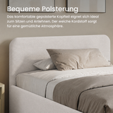 Home Collective Polsterbett Doppelbett Bett mit verstellbarem Lattenrost & Stauraum, wählbare Matratze (Federkern H2 / Kaltschaum H3) viele Größen verfügbar Kordstoff