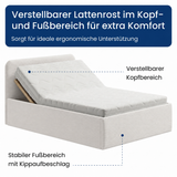 Home Collective Polsterbett Doppelbett Bett mit verstellbarem Lattenrost & Stauraum, wählbare Matratze (Federkern H2 / Kaltschaum H3) viele Größen verfügbar Kordstoff