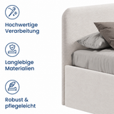 Home Collective Polsterbett Doppelbett Bett mit verstellbarem Lattenrost & Stauraum, wählbare Matratze (Federkern H2 / Kaltschaum H3) viele Größen verfügbar Kordstoff