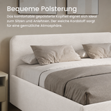 Home Collective Polsterbett Doppelbett Bett mit verstellbarem Lattenrost & Stauraum, wählbare Matratze (Federkern H2 / Kaltschaum H3) viele Größen verfügbar Kordstoff