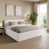 Home Collective Polsterbett Doppelbett Bett mit verstellbarem Lattenrost & Stauraum, wählbare Matratze (Federkern H2 / Kaltschaum H3) viele Größen verfügbar Kordstoff