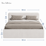 Home Collective Polsterbett Doppelbett Bett mit verstellbarem Lattenrost & Stauraum, wählbare Matratze (Federkern H2 / Kaltschaum H3) viele Größen verfügbar Kordstoff