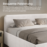 Home Collective Polsterbett Doppelbett Bett mit verstellbarem Lattenrost & Stauraum, wählbare Matratze (Federkern H2 / Kaltschaum H3) viele Größen verfügbar Kordstoff